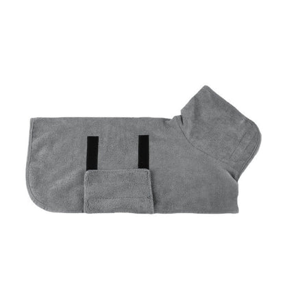 Pet Bathrobe Fast Drying Towel Microfiber Absorbent Soft Bath Robe Adjustable Towel Grooming Coat For Small Medium Large Dog