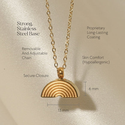 Rainbow Bridge - Cremation Necklace for Dog & Pet Ashes - Gold