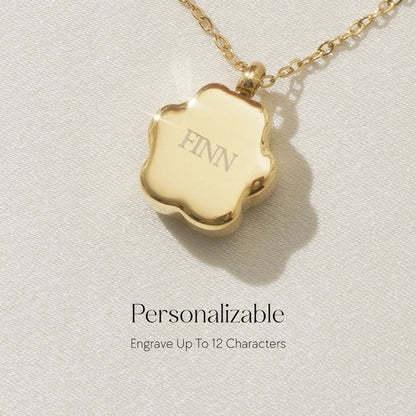 Paw Print - Cremation Necklace for Dog & Pet Ashes - Gold