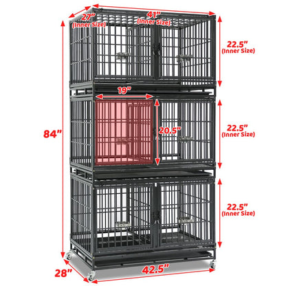42" Stackable Dog Crate with Divider 43T (Standard Height)