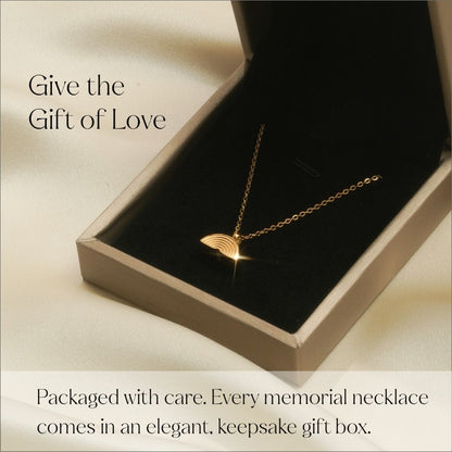 Rainbow Bridge - Cremation Necklace for Dog & Pet Ashes - Gold