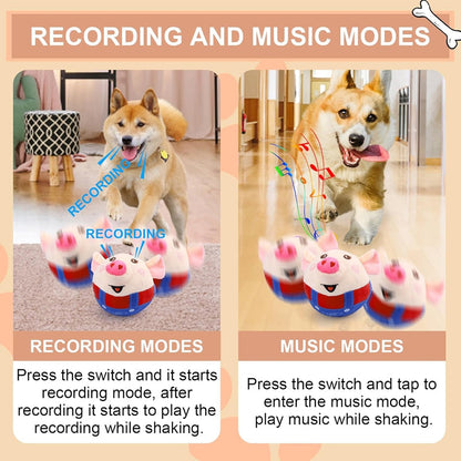 Dog Plush Piglet Toy, Electric Jumping Ball, Singing And Jumping, USB Rechargeable Pet Cat Interactive Toy