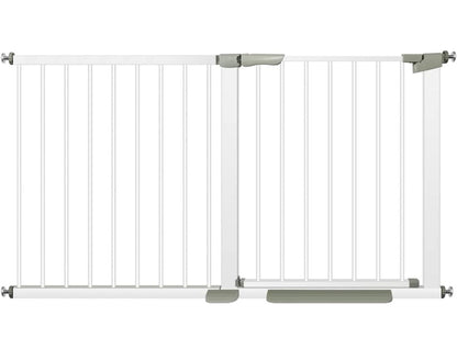 Qmon Baby Gate for Stairs, Auto Close Safety Baby Gates, Extra Tall and Wide Child Gate, Easy Walk Thru Durability Dog Gates for The House, Doorways.