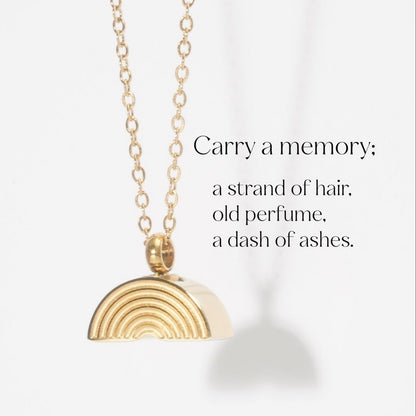 Rainbow Bridge - Cremation Necklace for Dog & Pet Ashes - Gold