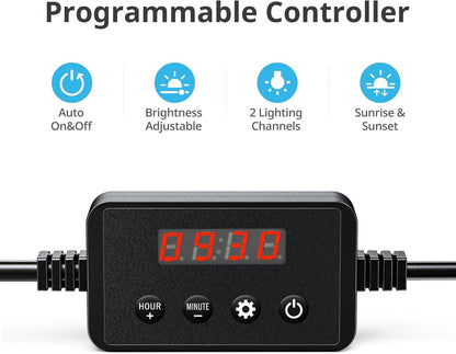 Classicled plus LED Aquarium Light with Timer, 32 Watts, for 48 to 54 Inch Fish Tank Light, Daylight and Moonlight Cycle, Brightness Adjustable