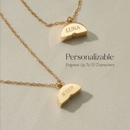 Rainbow Bridge - Cremation Necklace for Dog & Pet Ashes - Gold