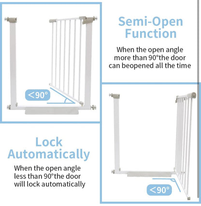 Qmon Baby Gate for Stairs, Auto Close Safety Baby Gates, Extra Tall and Wide Child Gate, Easy Walk Thru Durability Dog Gates for The House, Doorways.