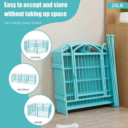 Dog Playpen Indoor 24 inch 8 Panels Metal Dog Pen Pet Dog Fence Outdoor Exercise Pen with Doors, Heavy Duty Dog Fence Puppy Pen for Large Medium Small Dogs Indoor Outdoor Foldable Pet Exercise Pen