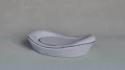 Timeless Dog Bed in Blue Blood Ticking