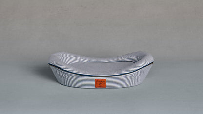 Timeless Dog Bed in Blue Blood Ticking