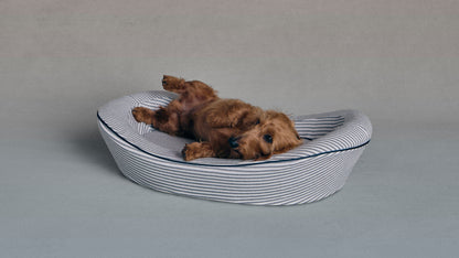 Timeless Dog Bed in Blue Blood Ticking
