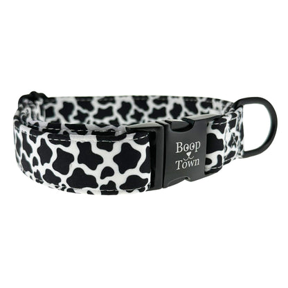 Boop Town Soft Cotton Dog Collar - Anti-Hair Matting & Durable Nylon Core - Quick Release Metal Buckle - Adjustable for Small Medium Large XL Dogs - Gold Tone Hardware