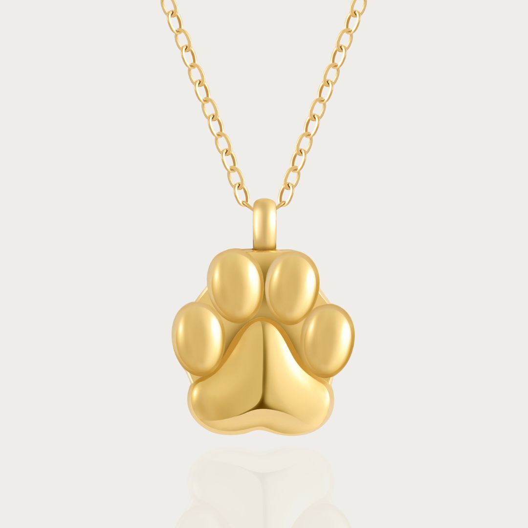 Paw Print - Cremation Necklace for Dog & Pet Ashes - Silver