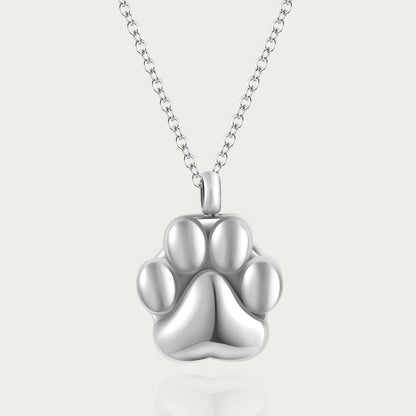 Paw Print - Cremation Necklace for Dog & Pet Ashes - Gold