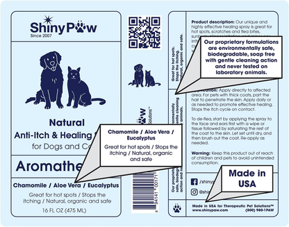 Dog Itch Spray Hot Spot Relief Aloe Eucalyptus Skin Treatment Made USA 16oz