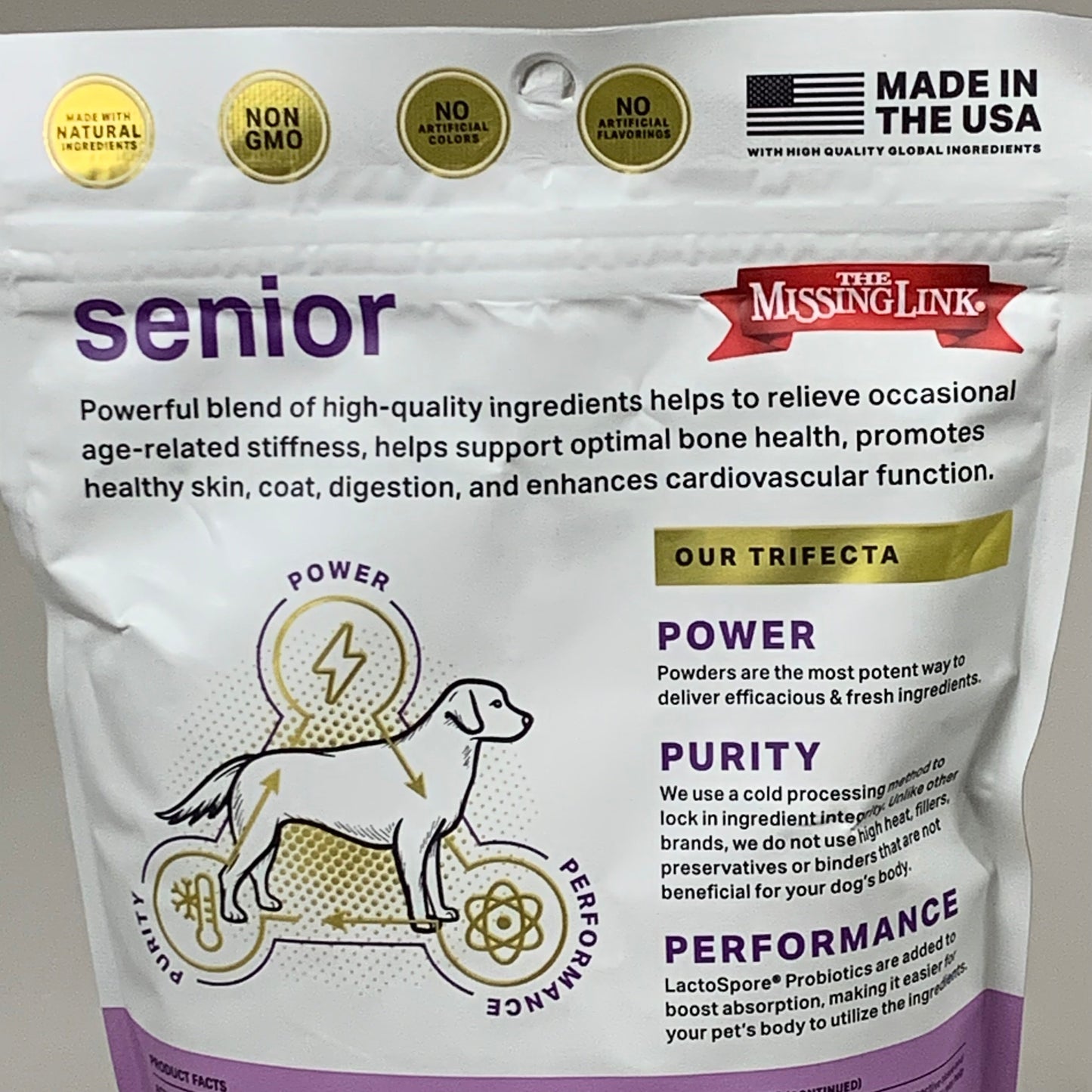 ZA@ THE MISSING LINK (5 Pack) Ultimate Senior Health Formula Dog Supplement 1 lb Bag BB 06/25