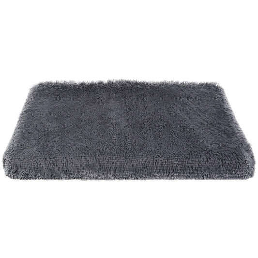 Dog Bed Soft Plush Cushion Cozy Warm Pet Crate Mat Dog Carpet Mattress with Long Plush for S/M Dogs