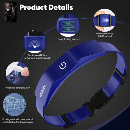 GPS Wireless Dog Fence Smart App Control Training Collar Adjustable Waterproof