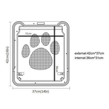 4-Way Lockable Pet Door – Durable Plastic Dog & Cat Flap for Screen Windows and Doors