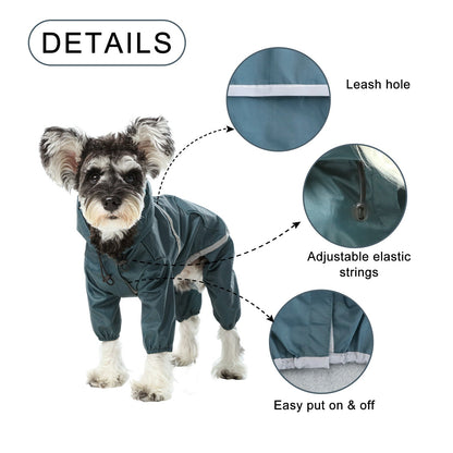 Ultralight Full covered hooded waterproof dog jacket - Yellow