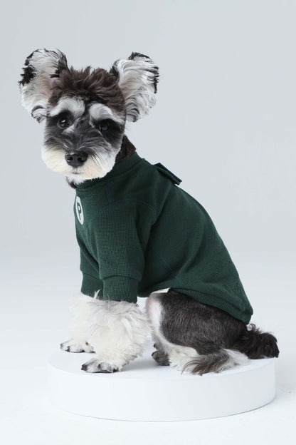 Embroidery Waffle T-Shirt - Green