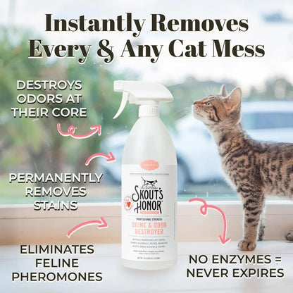 Skout's Honor Cat Urine & Odor Destroyer 35oz Carpet Cleaner Pro Strength