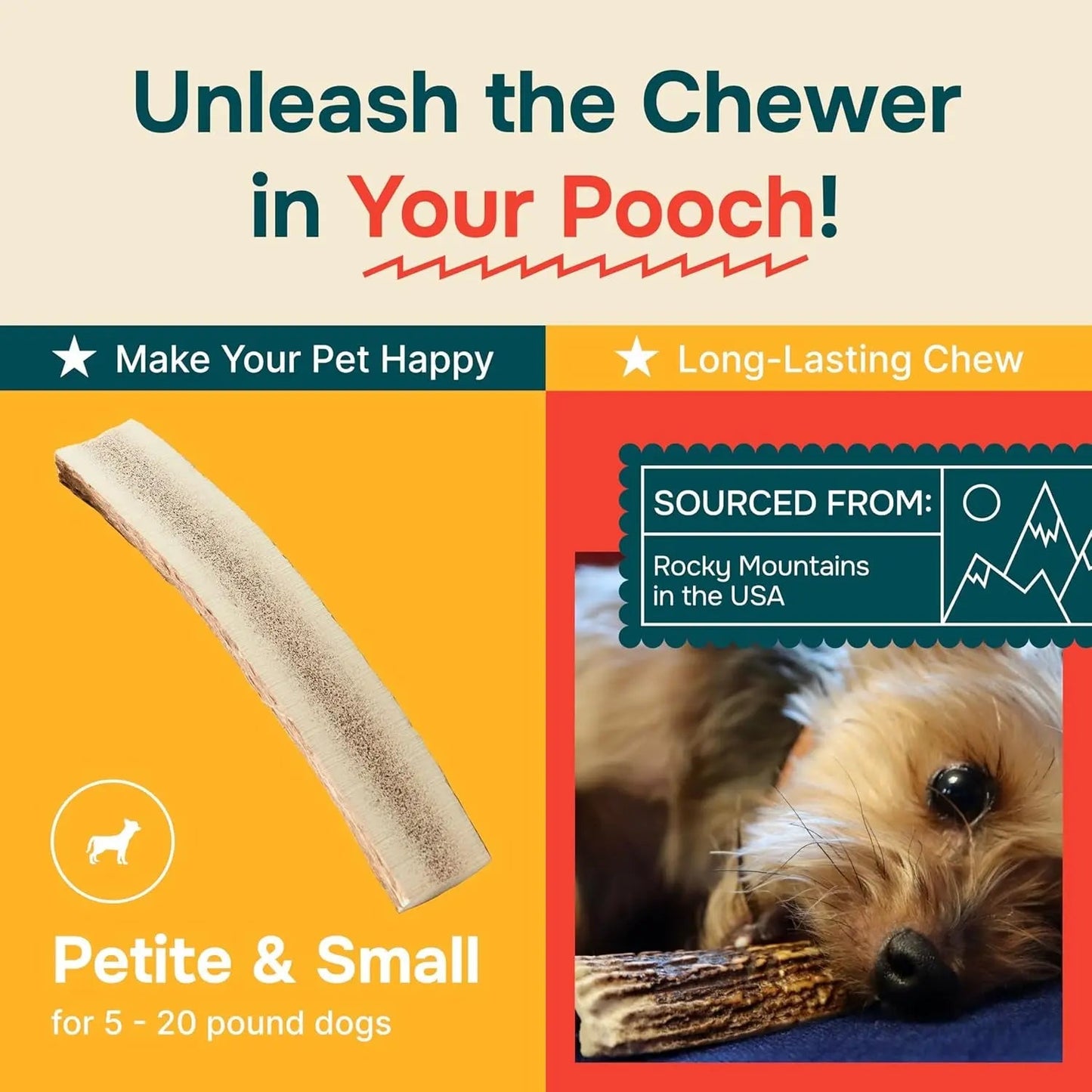 Split Elk Antlers for Dogs – Natural Long-Lasting Chew for Small & Medium Dogs