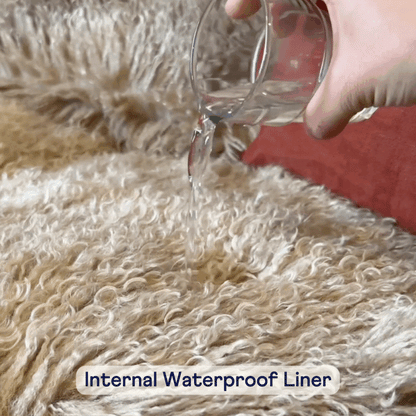 PupRug® Luxe Faux Fur Orthopedic Dog Bed -  Plush Sheep Tan