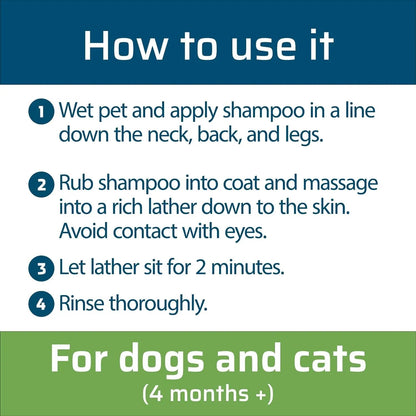 Wondercide Tick & Flea Shampoo for Dogs & Cats, Natural Essential Oils, 12 oz