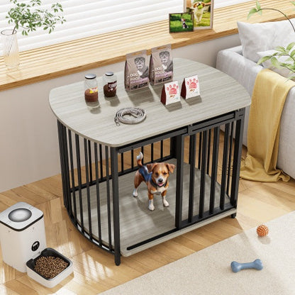 Furniture Style Dog Crate with Double Doors for Small and Medium Dogs