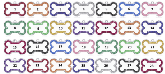 Custom Glitter Pet ID Tag – Personalized Dog or Cat Name Tag with Engraving – Fun Shapes & Colors – Lightweight, Durable Pet Safety Accessory