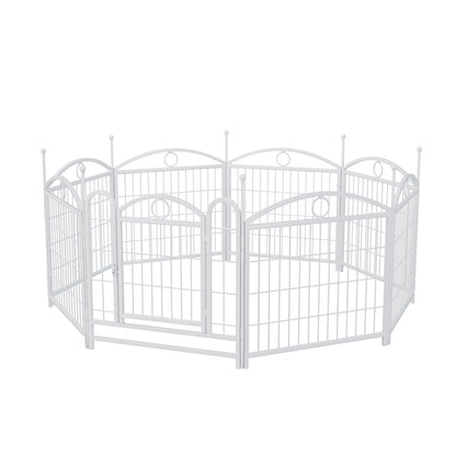 Dog Playpen Indoor 24 inch 8 Panels Metal Dog Pen Pet Dog Fence Outdoor Exercise Pen with Doors, Heavy Duty Dog Fence Puppy Pen for Large Medium Small Dogs Indoor Outdoor Foldable Pet Exercise Pen