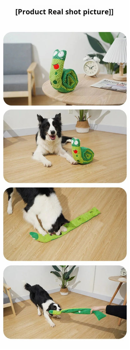 Dog Puzzle Feeder Plush Toy – Interactive Snail Design