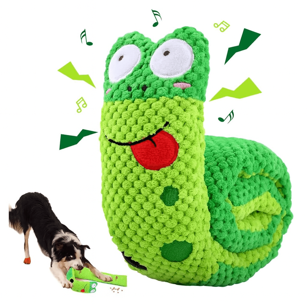 Dog Puzzle Feeder Plush Toy – Interactive Snail Design