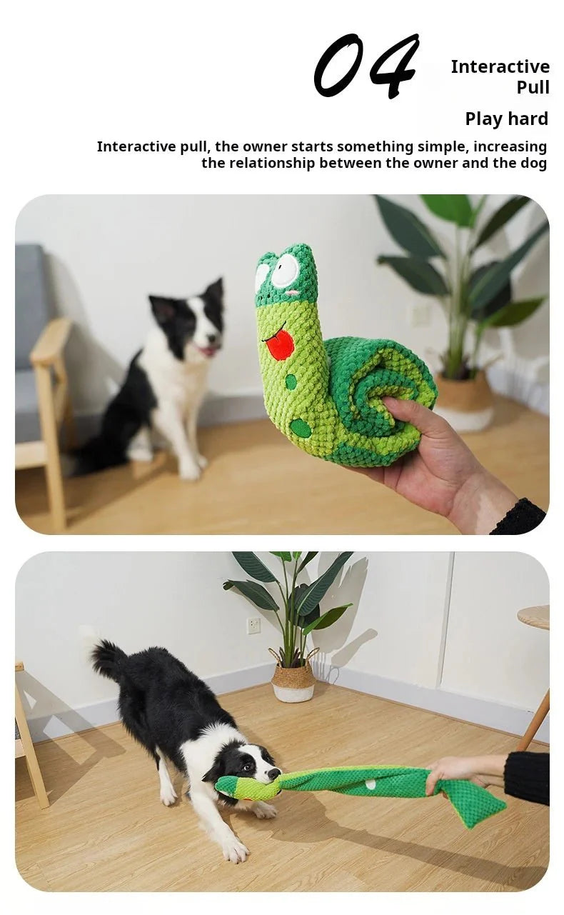 Dog Puzzle Feeder Plush Toy – Interactive Snail Design