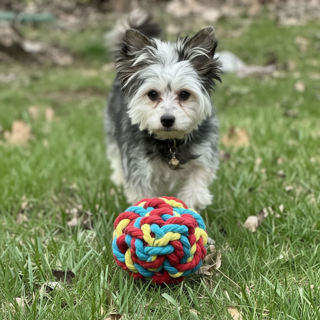 Dog with prominent ball