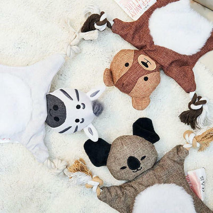 Their World Durable Interactive Dog Rope Toy Zebra Koala Bear