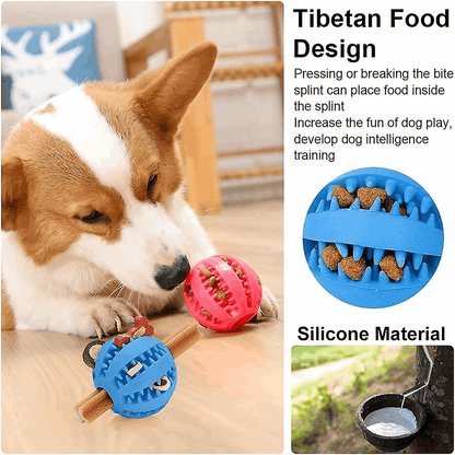 Dog Treat Toy Ball, Dog Tooth Cleaning Toy, Interactive Dog Toys Pack of 2