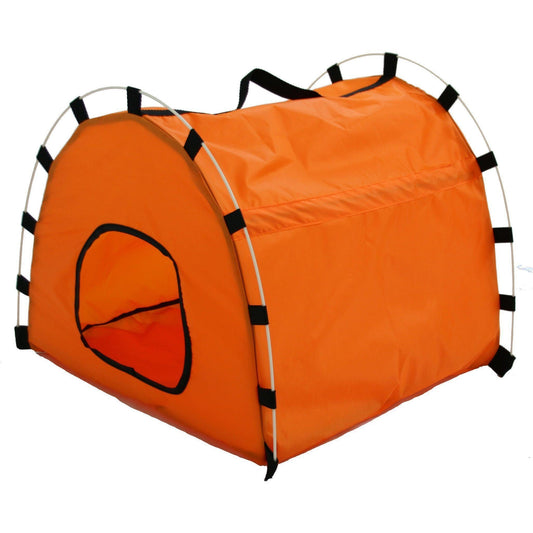 Pet Life ® 'Skeletal Outdoor' Travel Camping Wire-Folding Collapsible Pet Dog Crate House Tent w/ Travel Bag