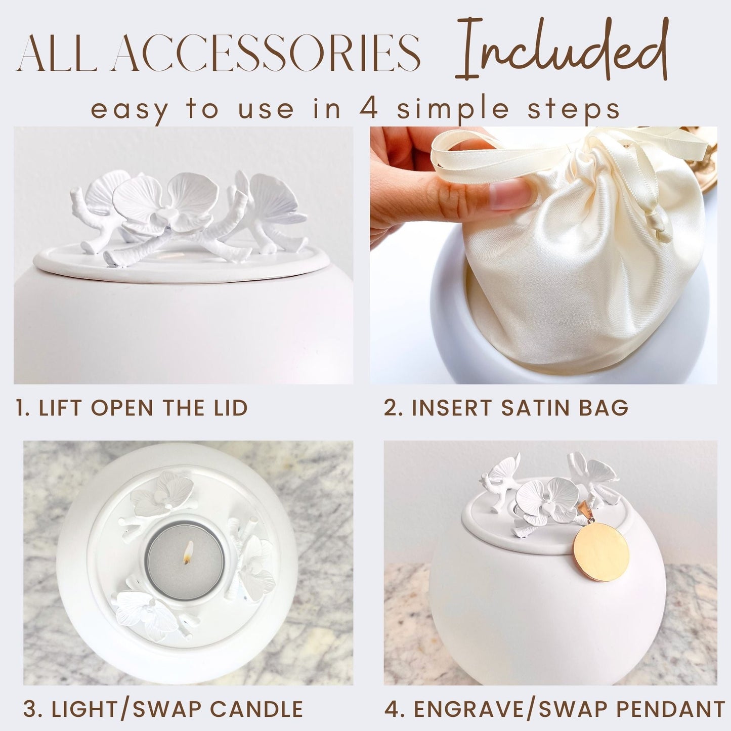 Orchid Urn for Dog & Pet Ashes - Handmade